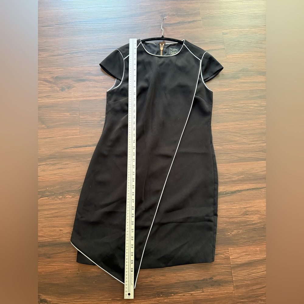 Ted Baker Black Dress with White Piping: size 2 - Picture 6 of 9